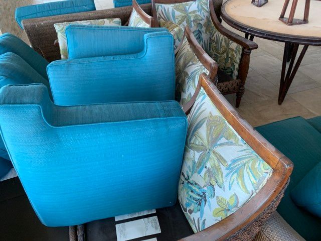 Upholstery cleaning and construction dust removal from clubhouse furniture in Dunedin FL