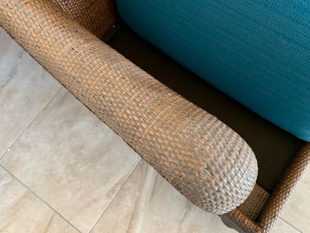 Wicker furniture deep cleaning to remove embedded construction dust from woven frames and cushions