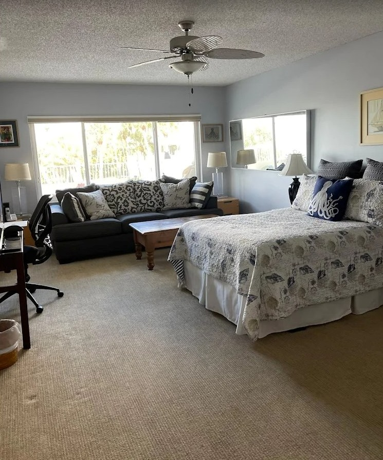 Deep cleaned bedroom carpet showing restored appearance