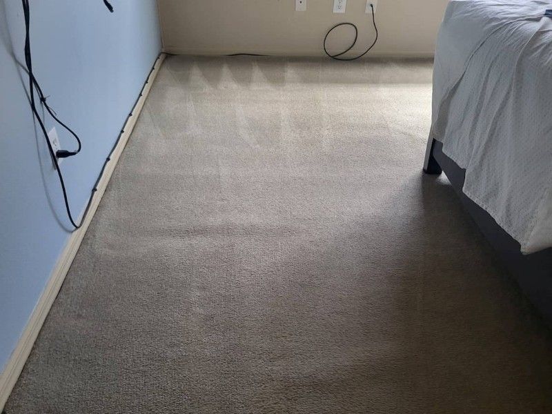 Bedroom carpet before restoration