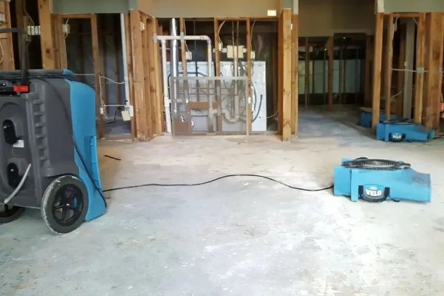 Professional drying equipment during water damage restoration
