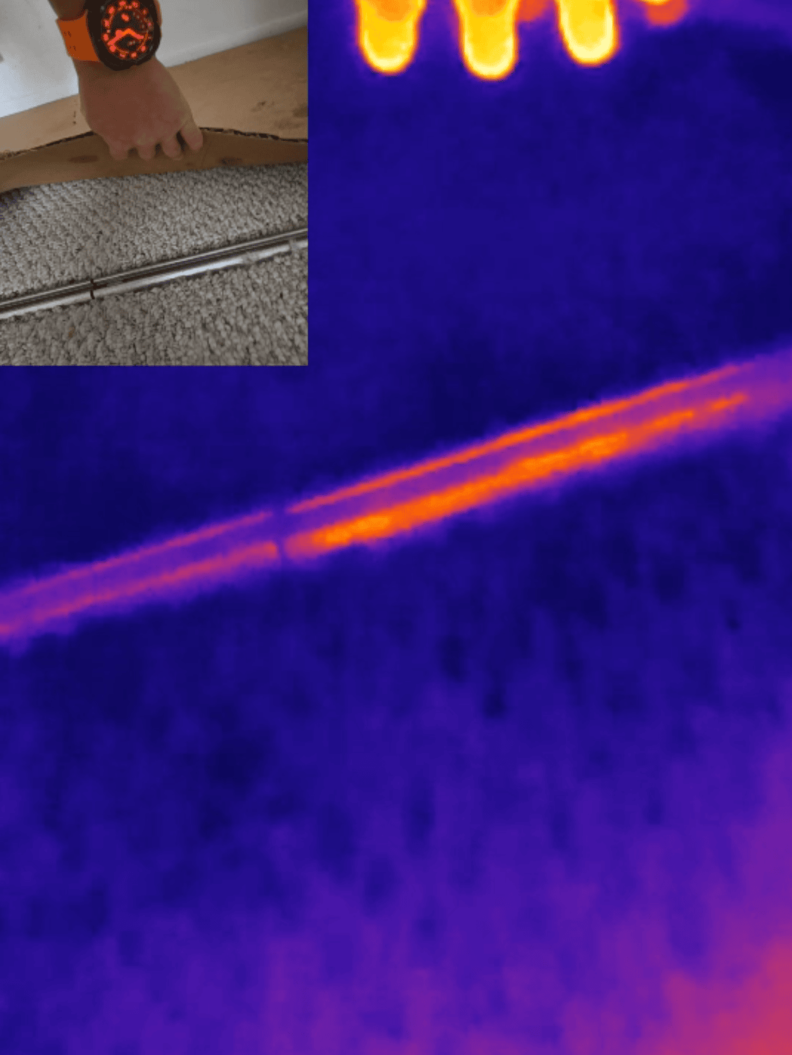 Closet thermal scan showing concealed moisture