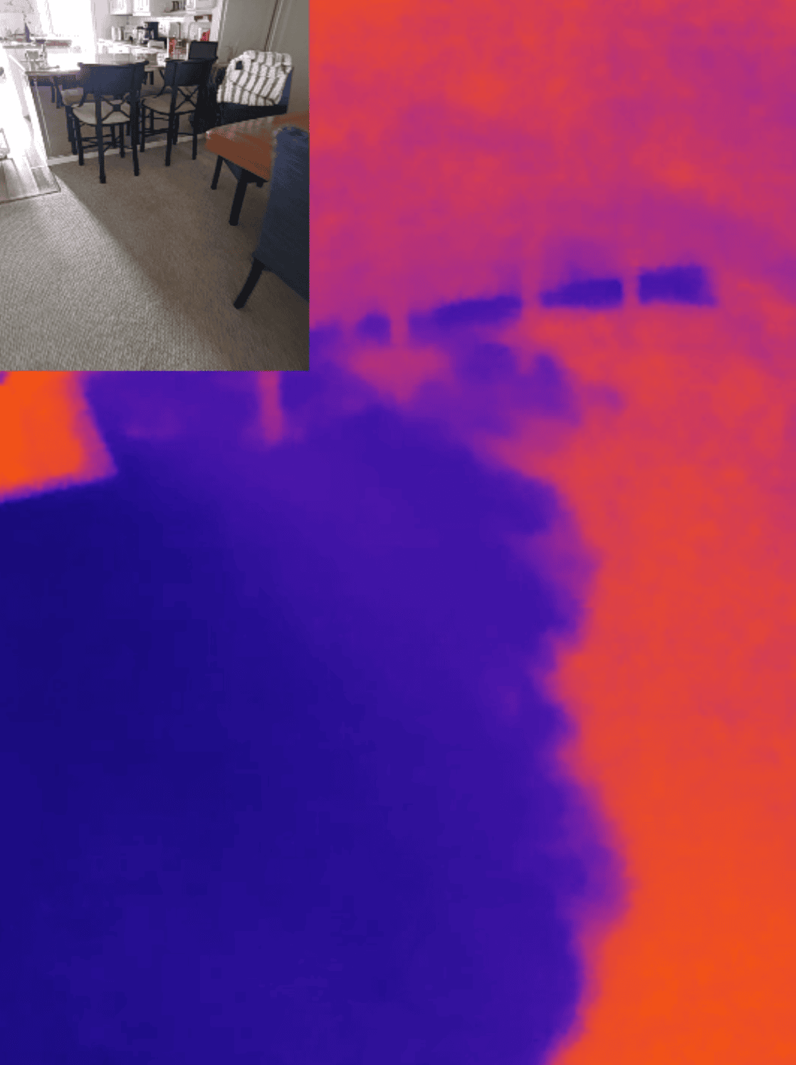 Dining room infrared camera water damage detection