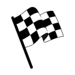 Checkered racing flag waving.