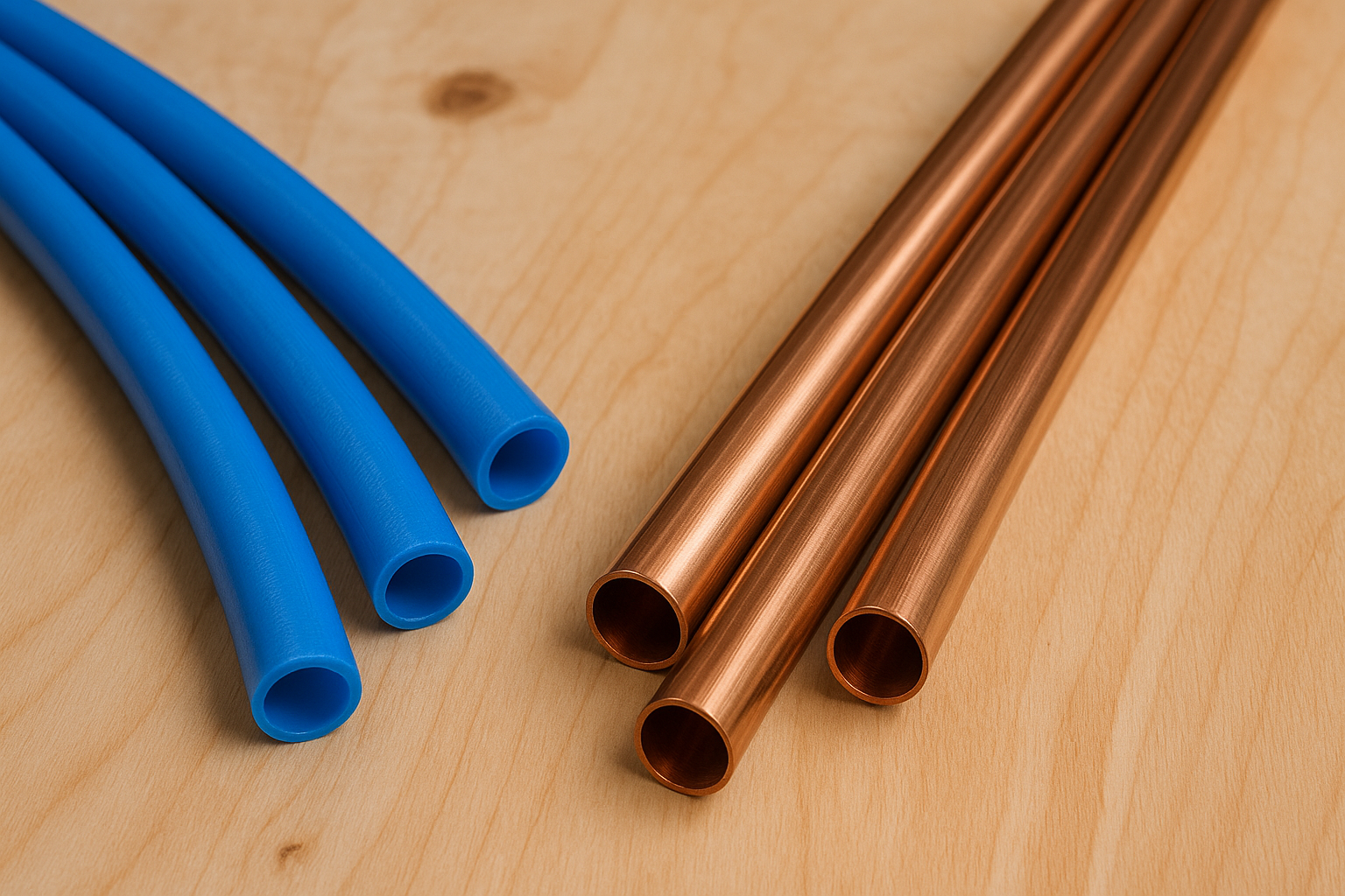 New PEX pipe and Copper pipe for house repiping.