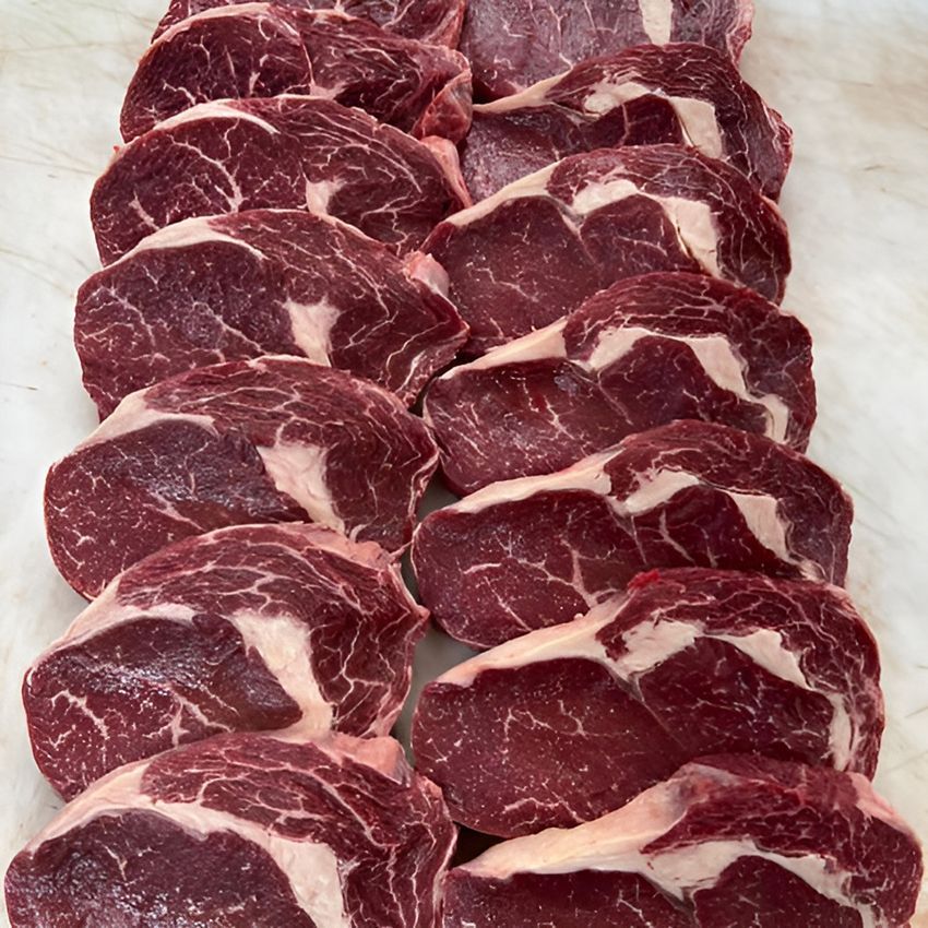 A Row of Raw Steaks on a White Surface — Midway Butchers in South Innisfail, QLD
