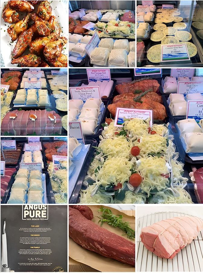 There Are Many Different Types of Food on Display in This Collage — Midway Butchers in South Innisfail, QLD