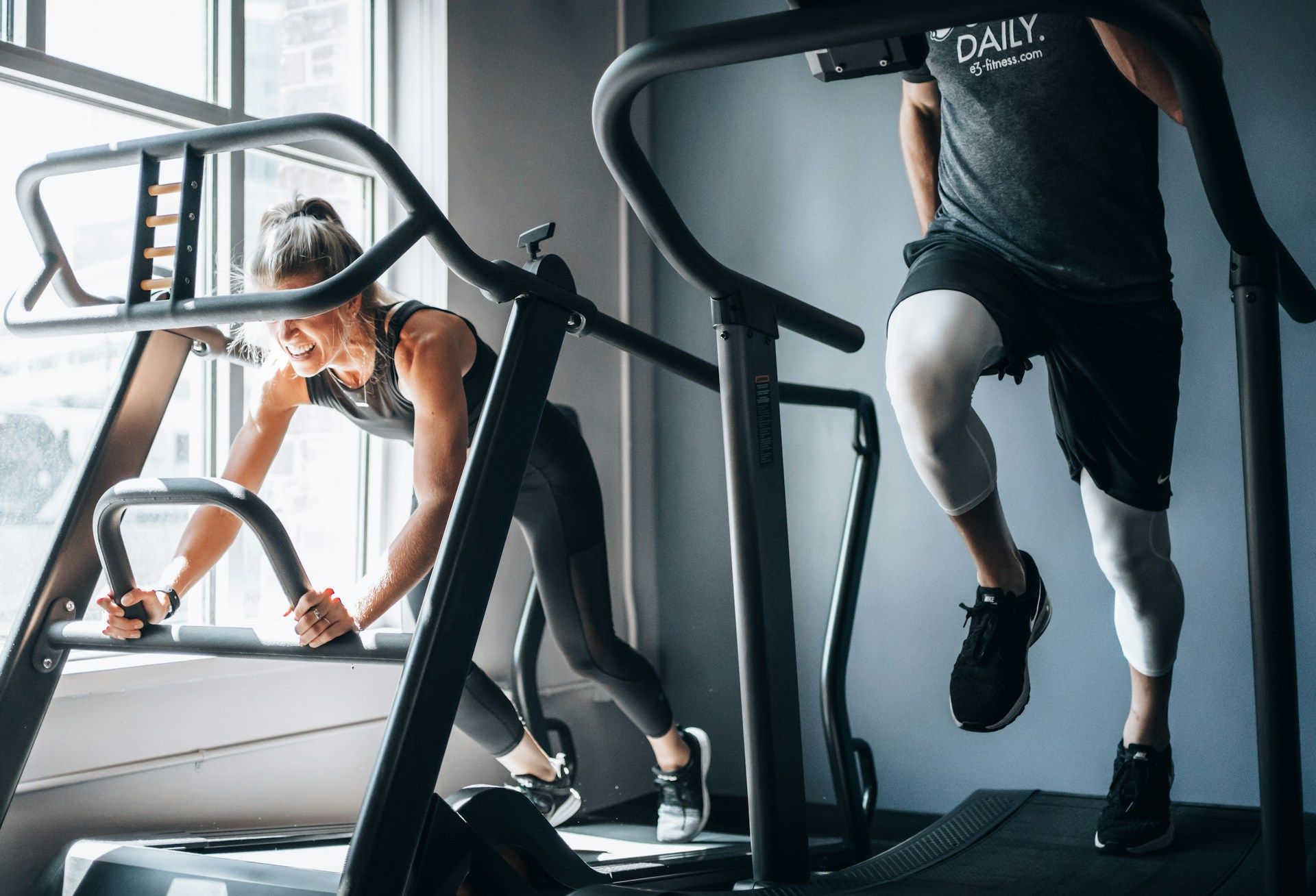 working out at the gym