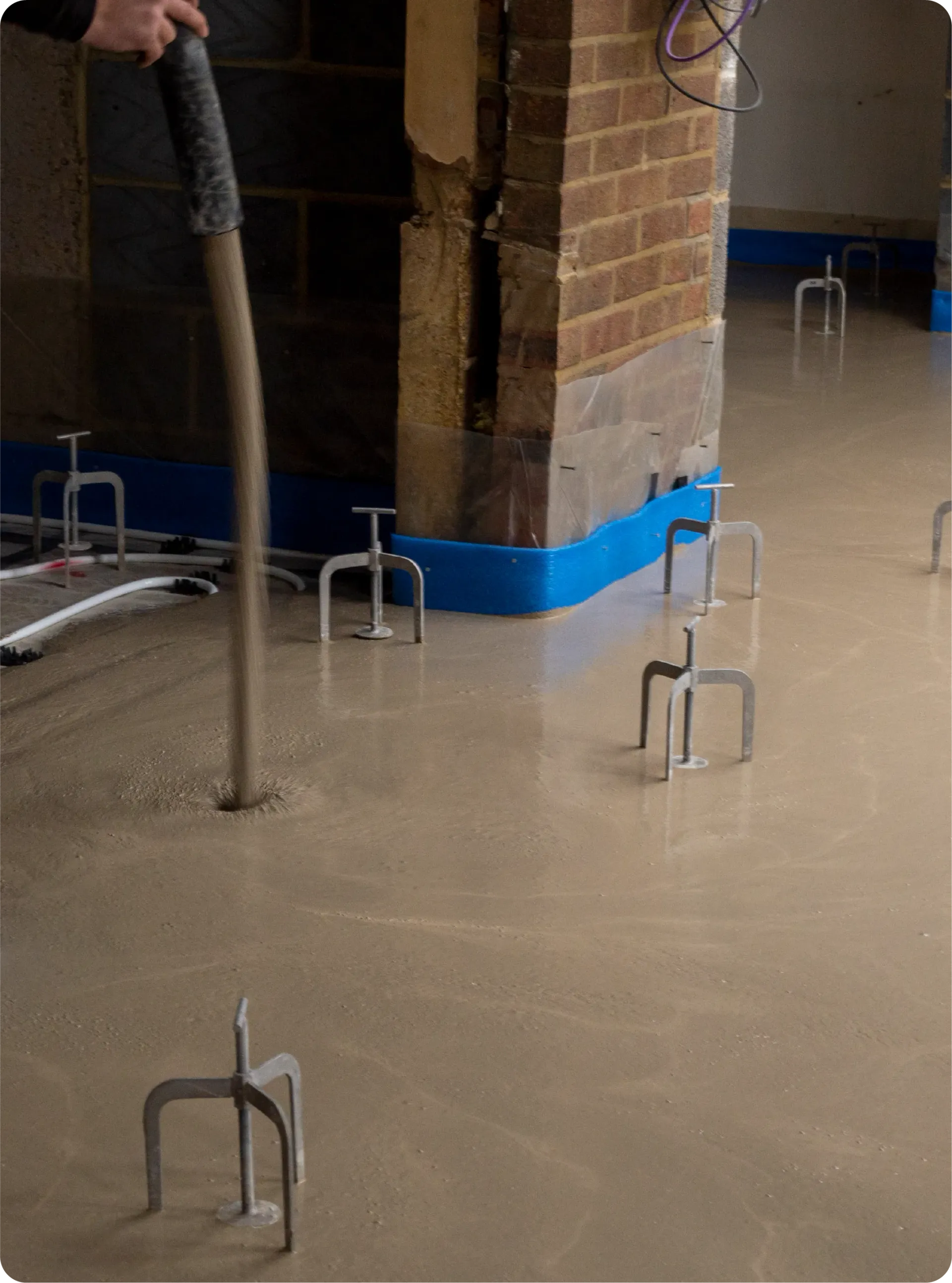 A picture of a house with a blue roof