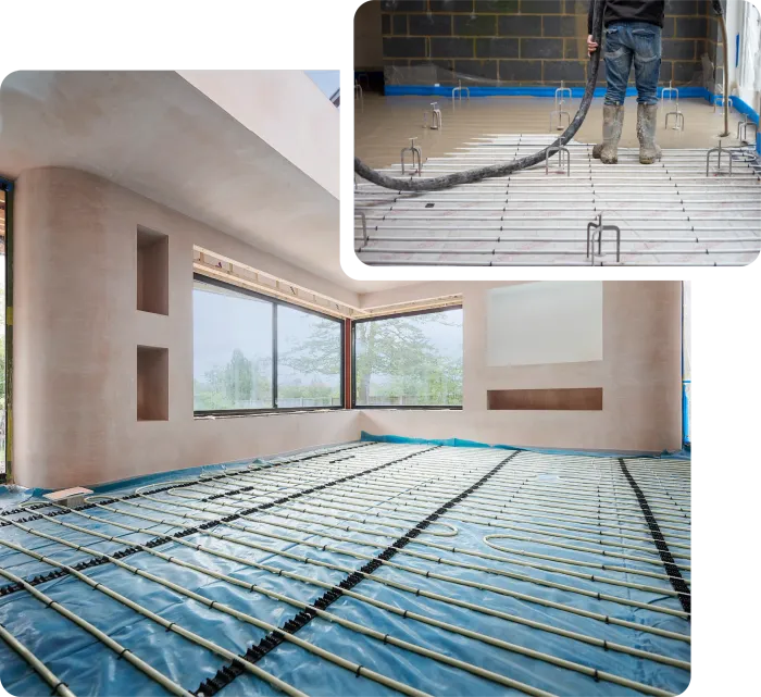 A picture of a house with a blue roof