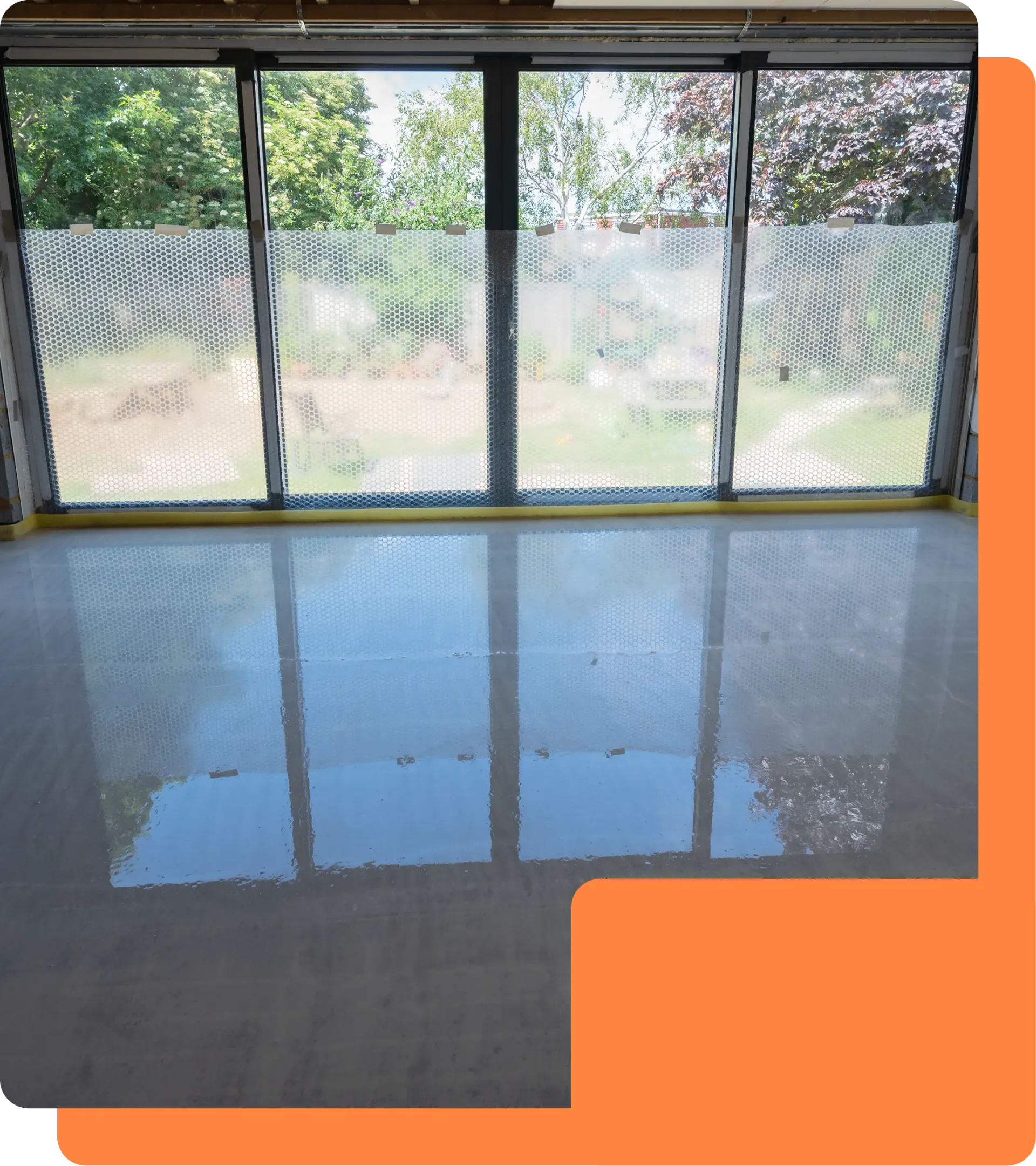 A picture of a house with a blue roof