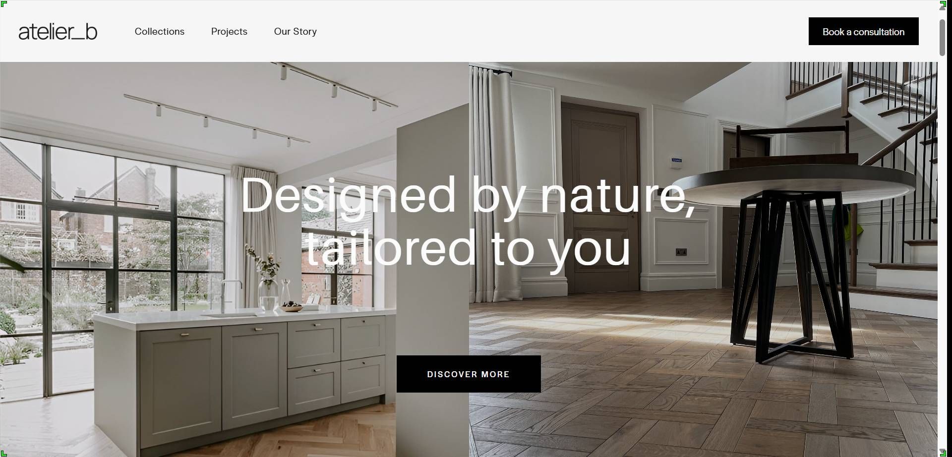 An image of a website for a high end flooring company designed by OrbitHaus, awebsite designers in Manchester.