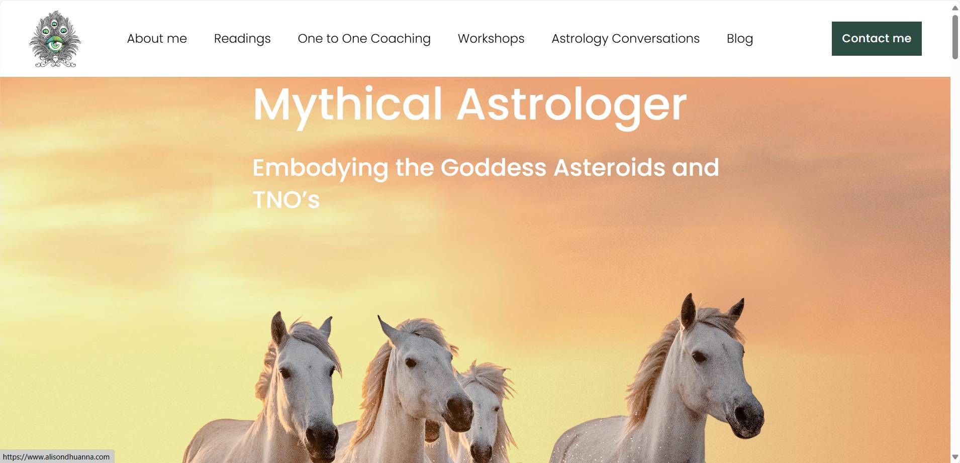 A group of white horses are standing next to each other on a website.