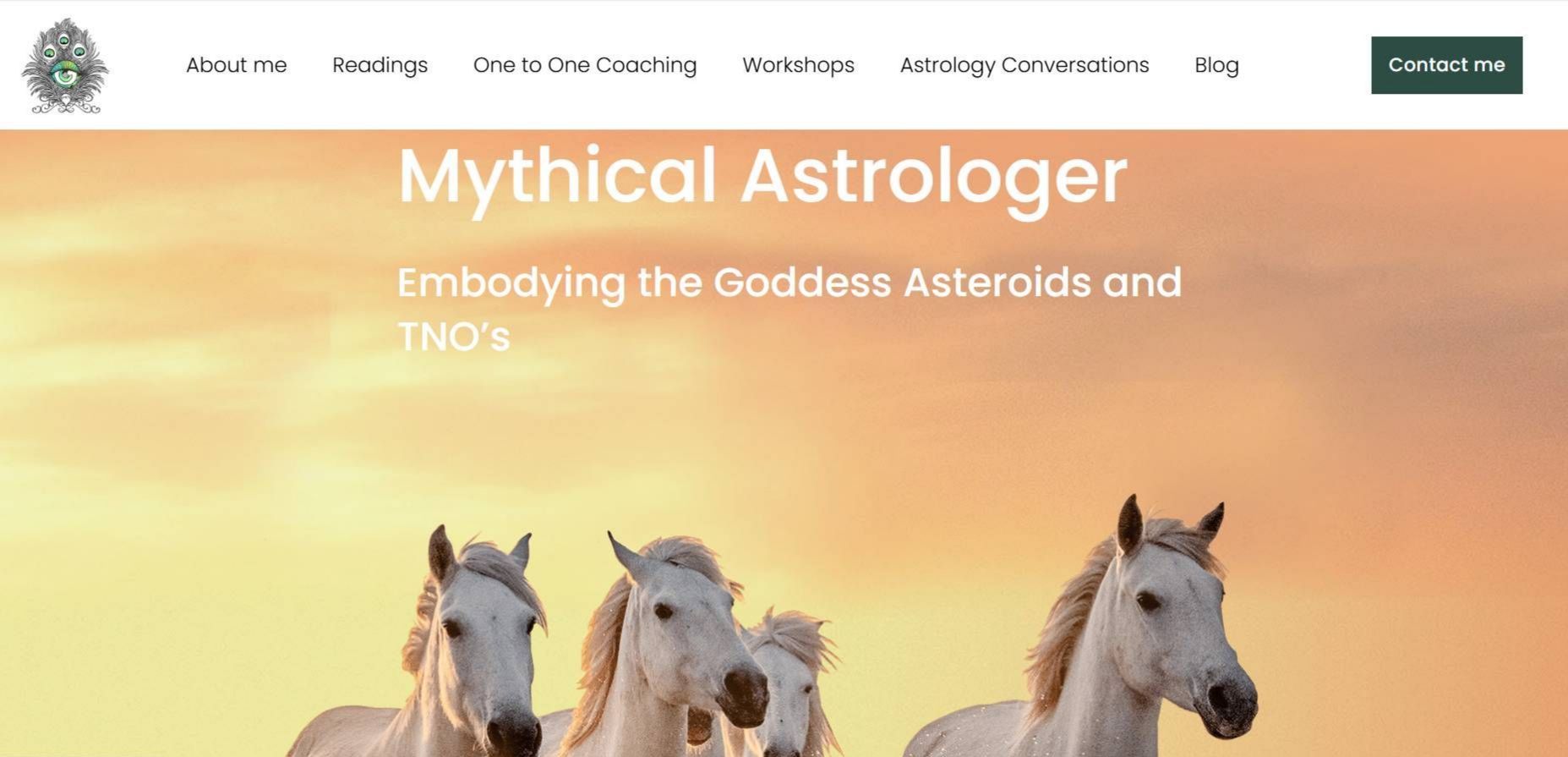 A group of horses are standing next to each other on a website.