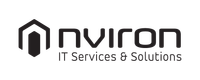 The logo for environ it services and solutions is black and white.