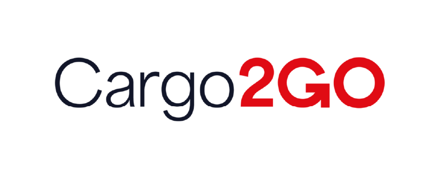 The logo for cargo2go is red and black on a white background.
