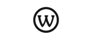 The letter w is in a circle on a white background.