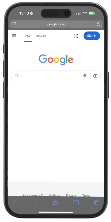 An iphone is open to a google search page to represent our ability to help clients climb search rankings