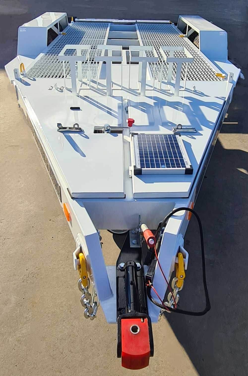 A White Trailer With A Solar Panel On Top Of It — Eddies Trailers & Fab in Muswellbrook, NSW