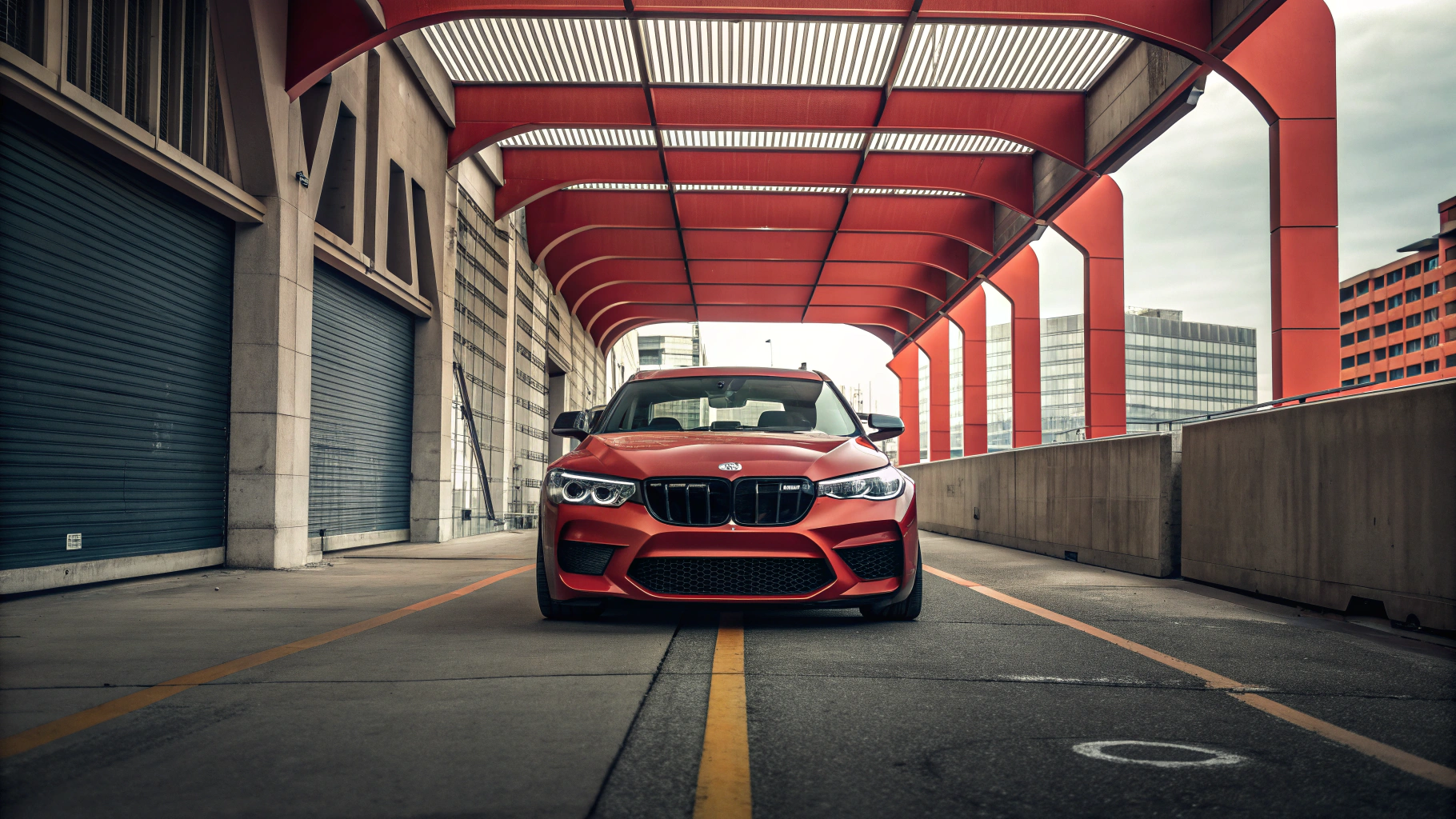 Mid-century modern credenza with a lamp and decorative objects, in a sunlit room.
