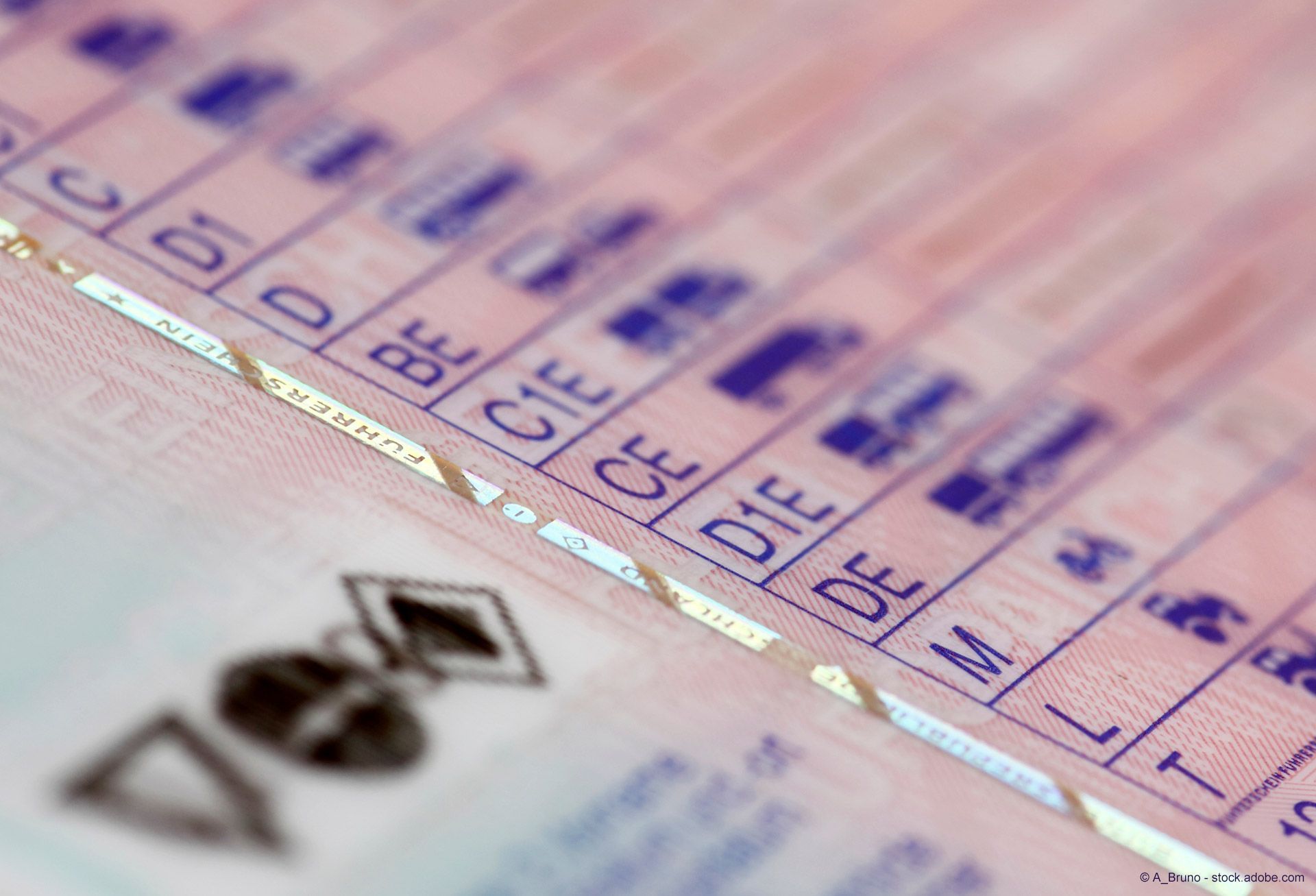 Eine Nahaufnahme eines Führerscheins