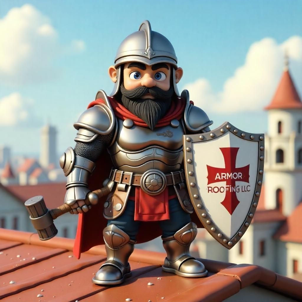 A large brick house with a black garage door