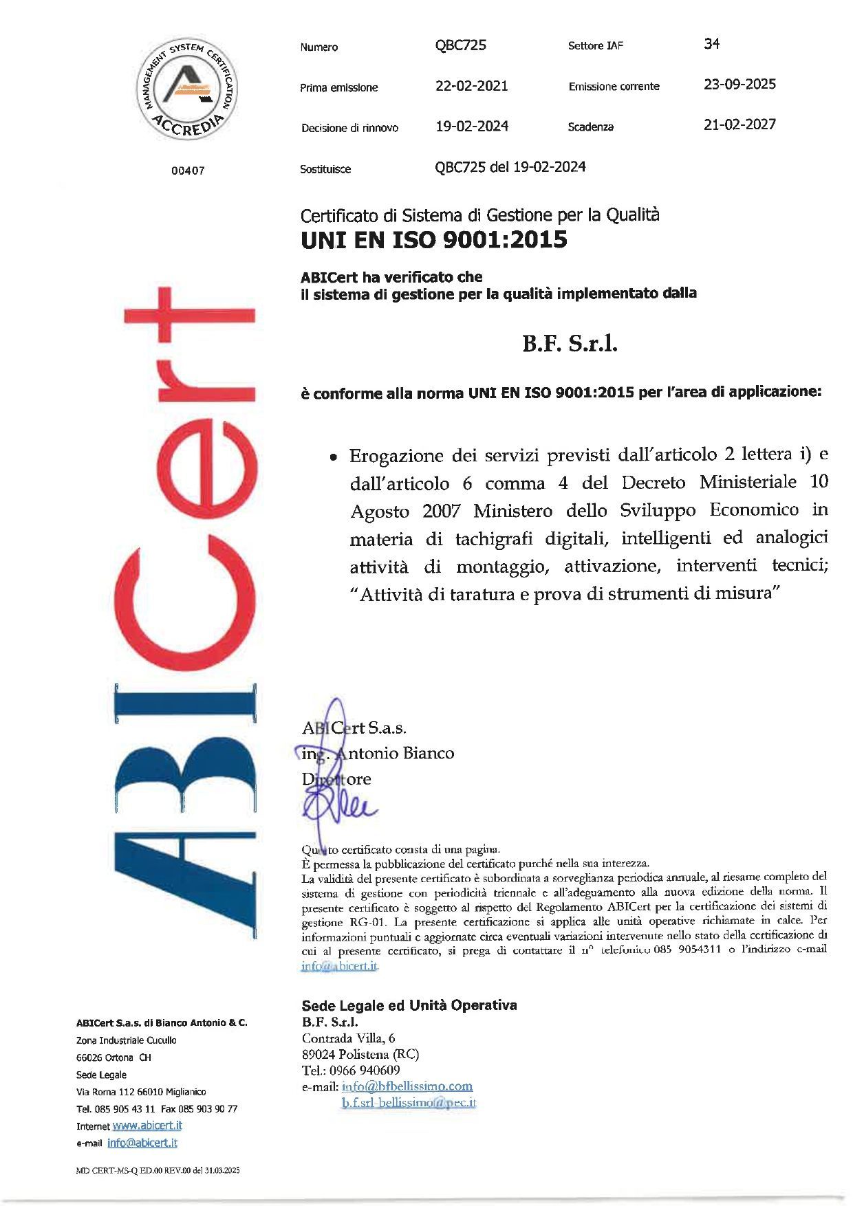 It is a certificate that says abcert on it.