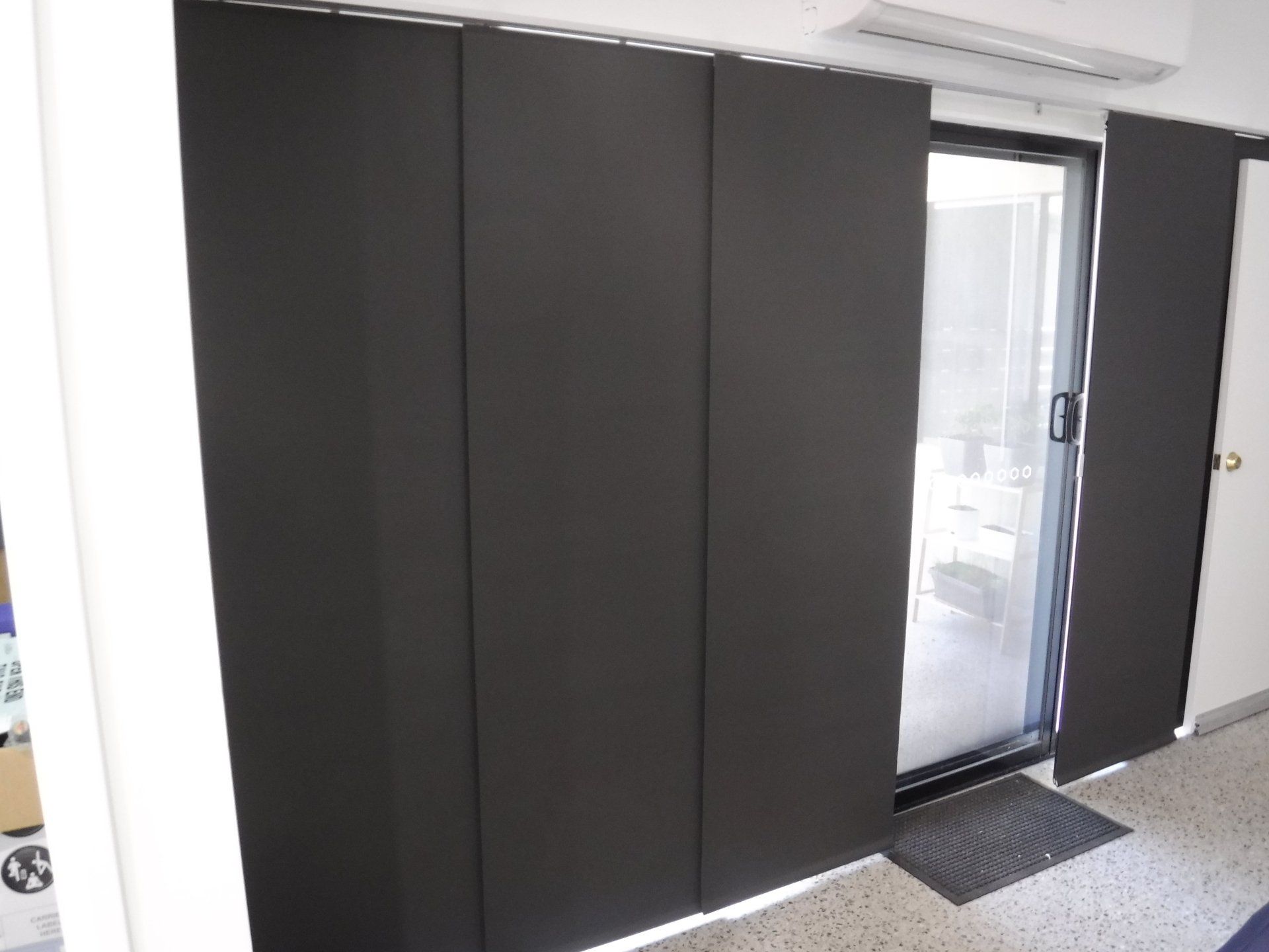 Long Black Shades By The Door — Blinds, Curtains And Shutters In Alice Springs, NT