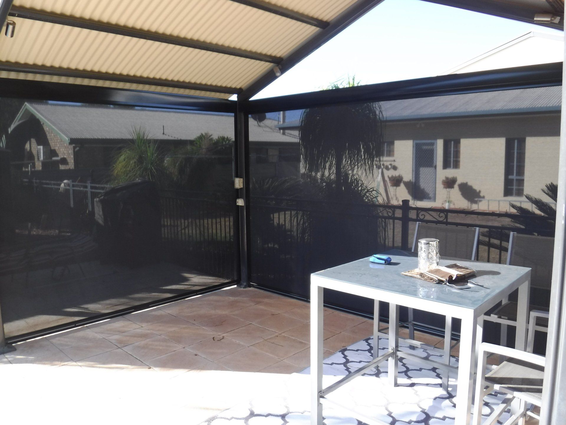 Double Black Awning — Blinds, Curtains And Shutters In Alice Springs, NT