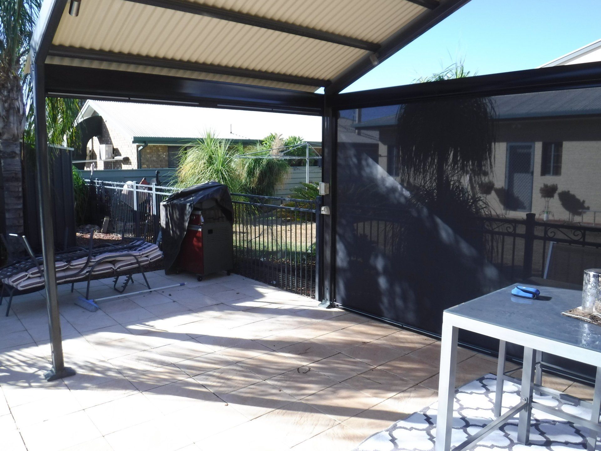 Awning Around Seating Area — Blinds, Curtains And Shutters In Alice Springs, NT