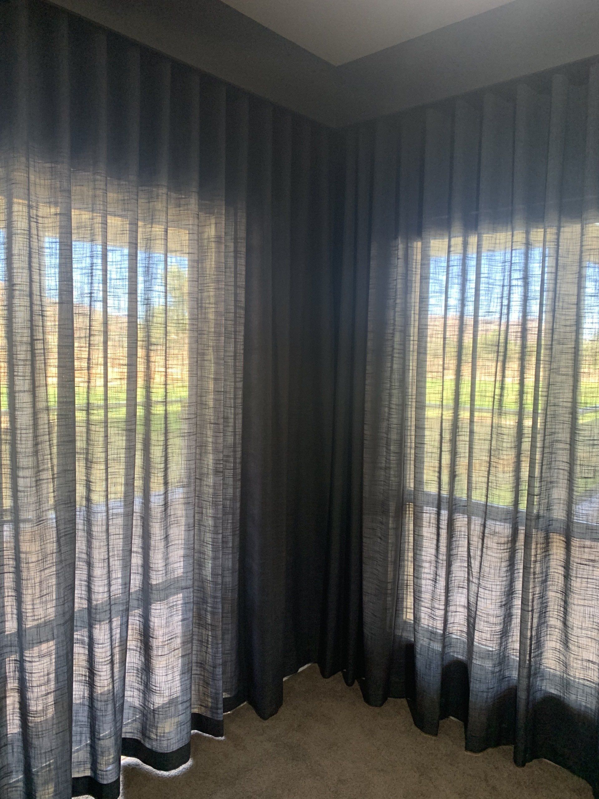 Wide View Of Curtains In The Corner — Blinds, Curtains And Shutters In Alice Springs, NT