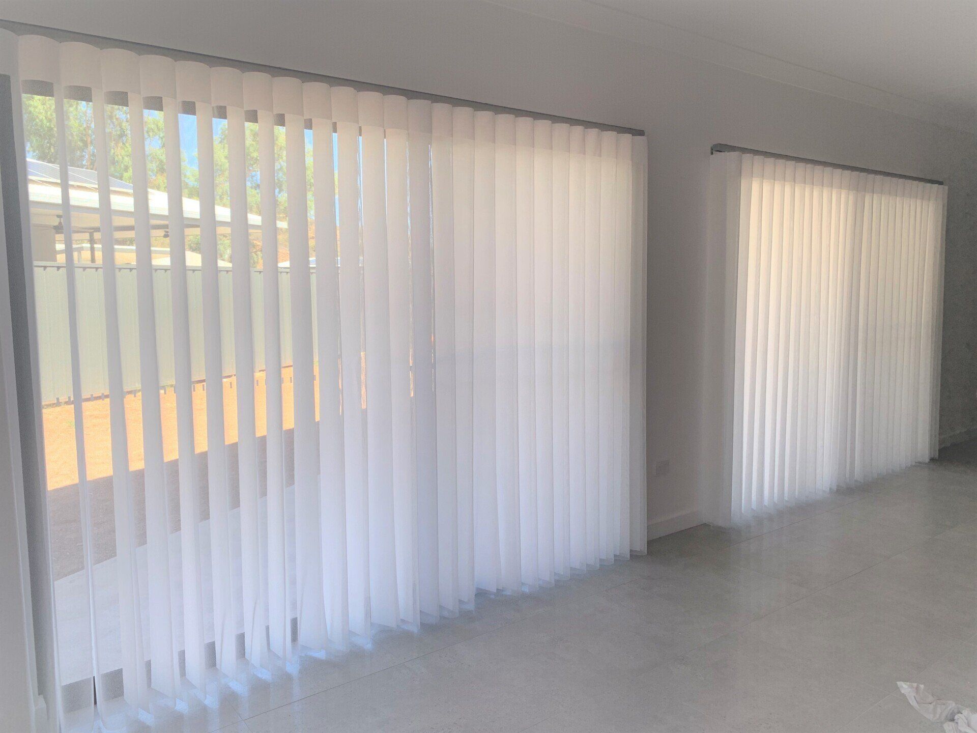 Slatted Shades Over Two Different Doors — Blinds, Curtains And Shutters In Alice Springs, NT