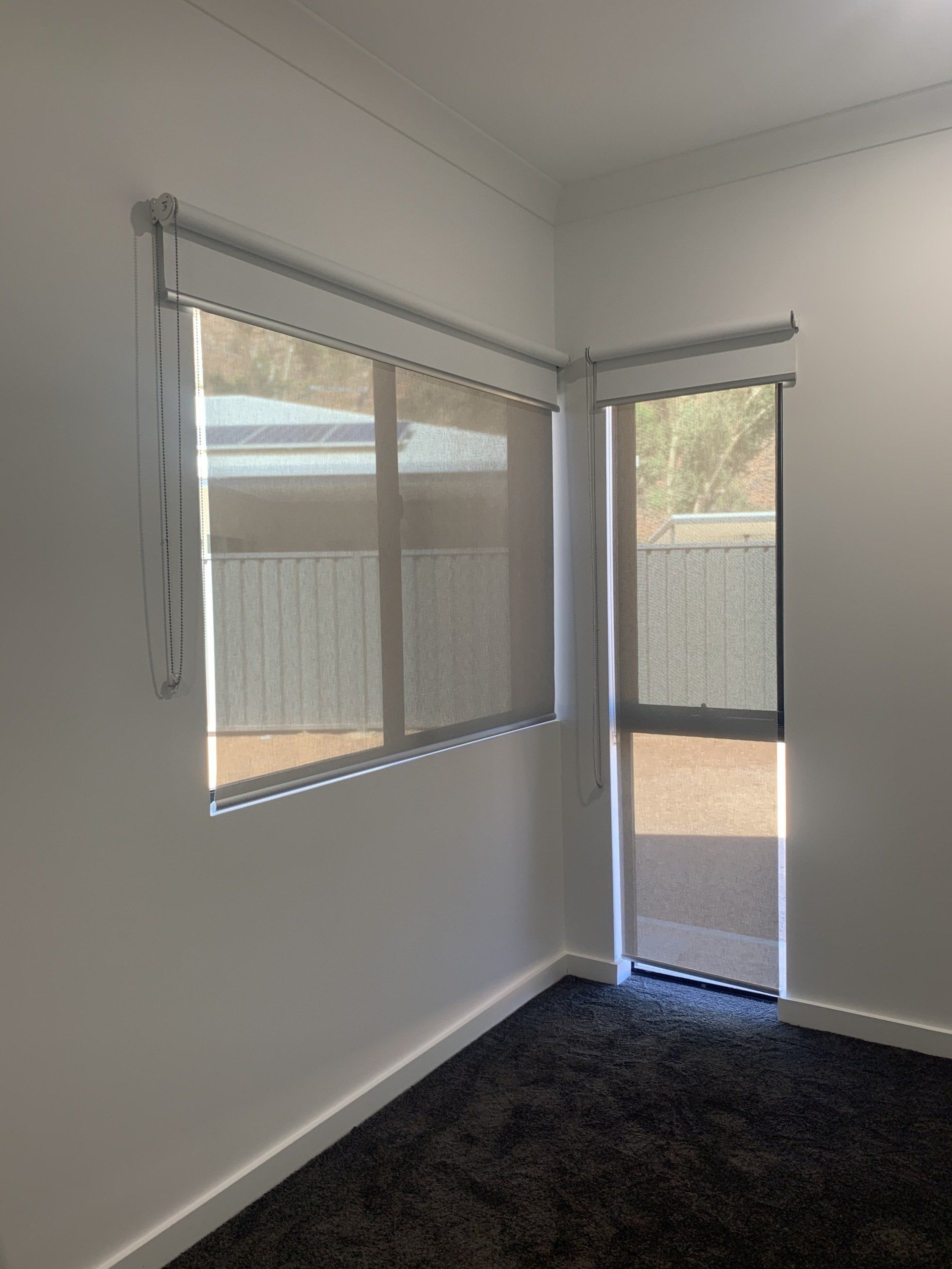 Closed Shades Over Door & Window — Blinds, Curtains And Shutters In Alice Springs, NT
