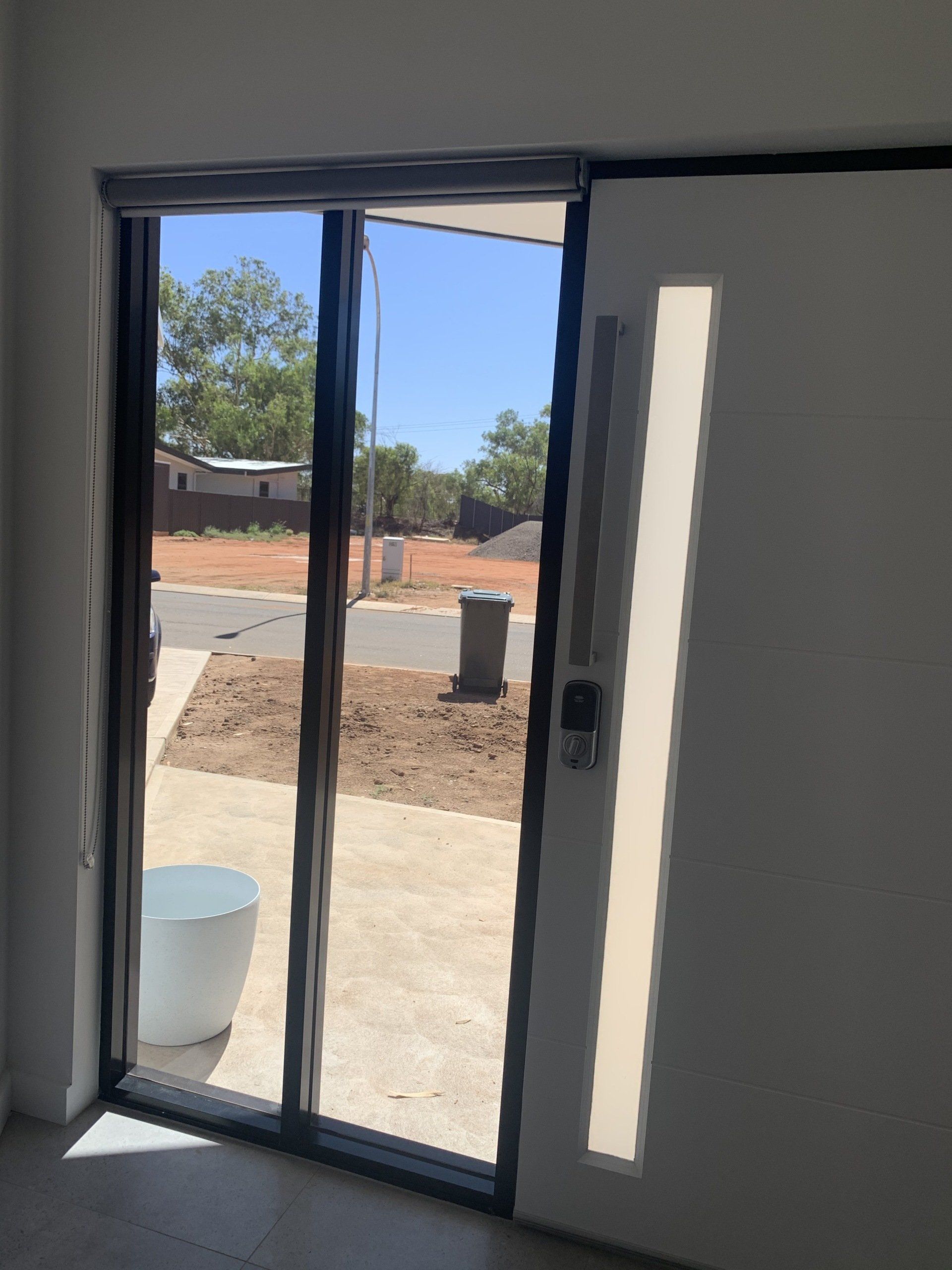 Open Shades Over Entryway — Blinds, Curtains And Shutters In Alice Springs, NT