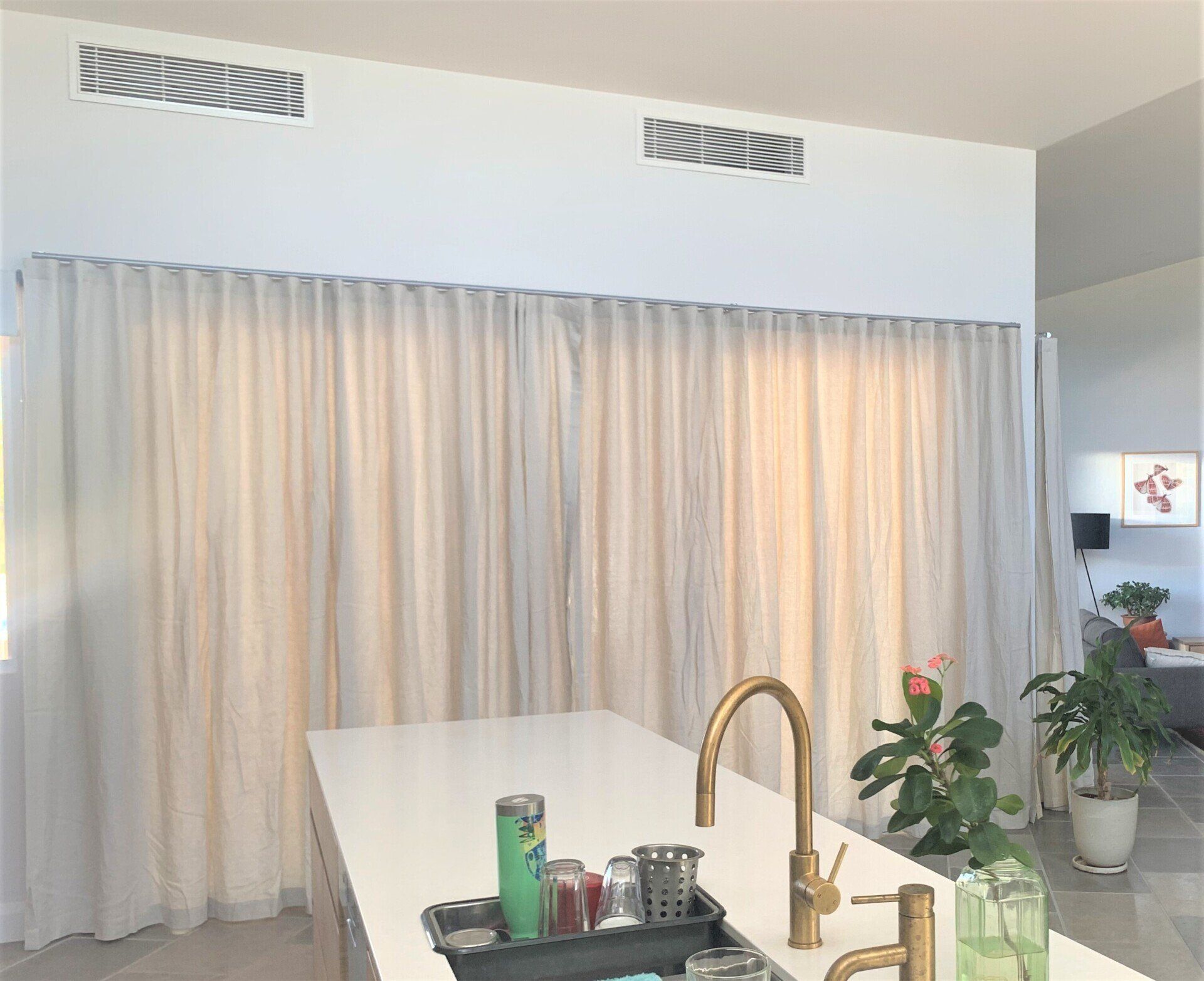 Closed Curtains In The Kitchen — Blinds, Curtains And Shutters In Alice Springs, NT