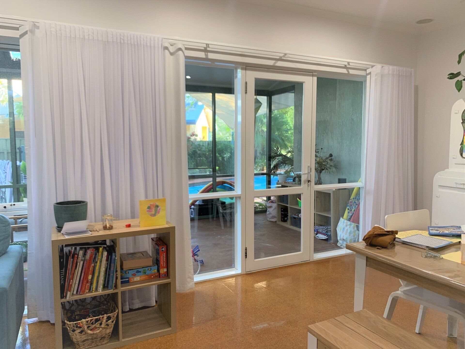 Curtains Over A Door To The Yard — Blinds, Curtains And Shutters In Alice Springs, NT