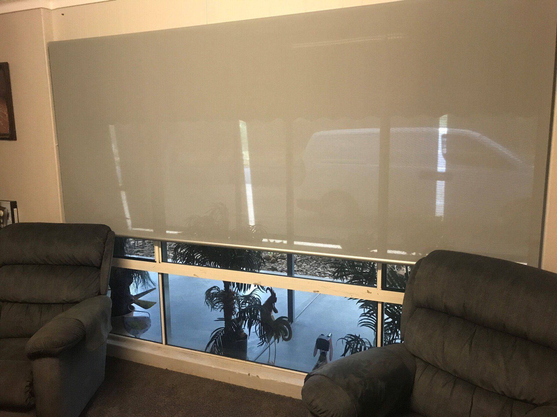 Large See-Through Roller Blind In A Living Room — Blinds, Curtains And Shutters In Alice Springs, NT
