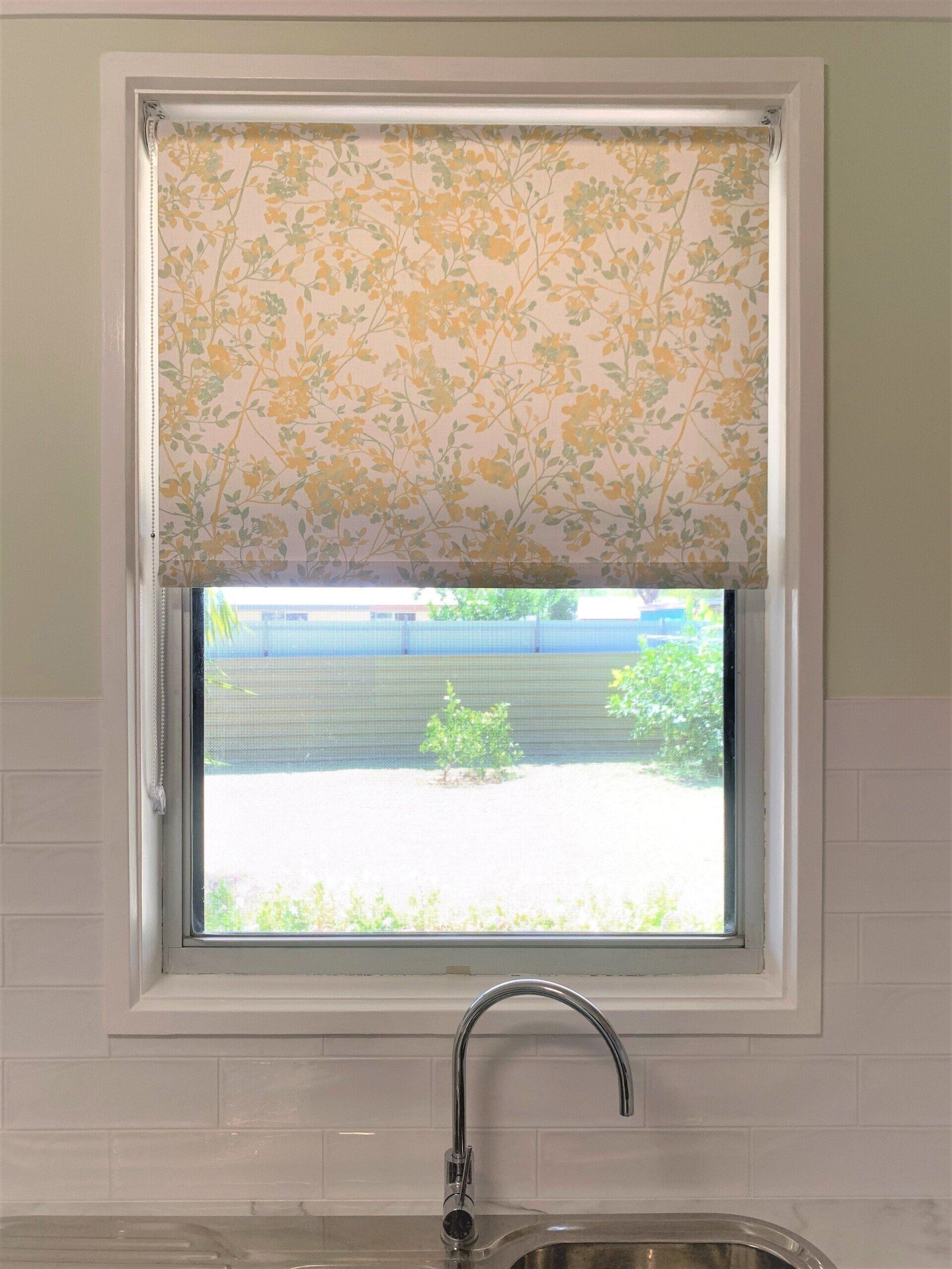 Half Closed Roller Blind Over Sink — Blinds, Curtains And Shutters In Alice Springs, NT