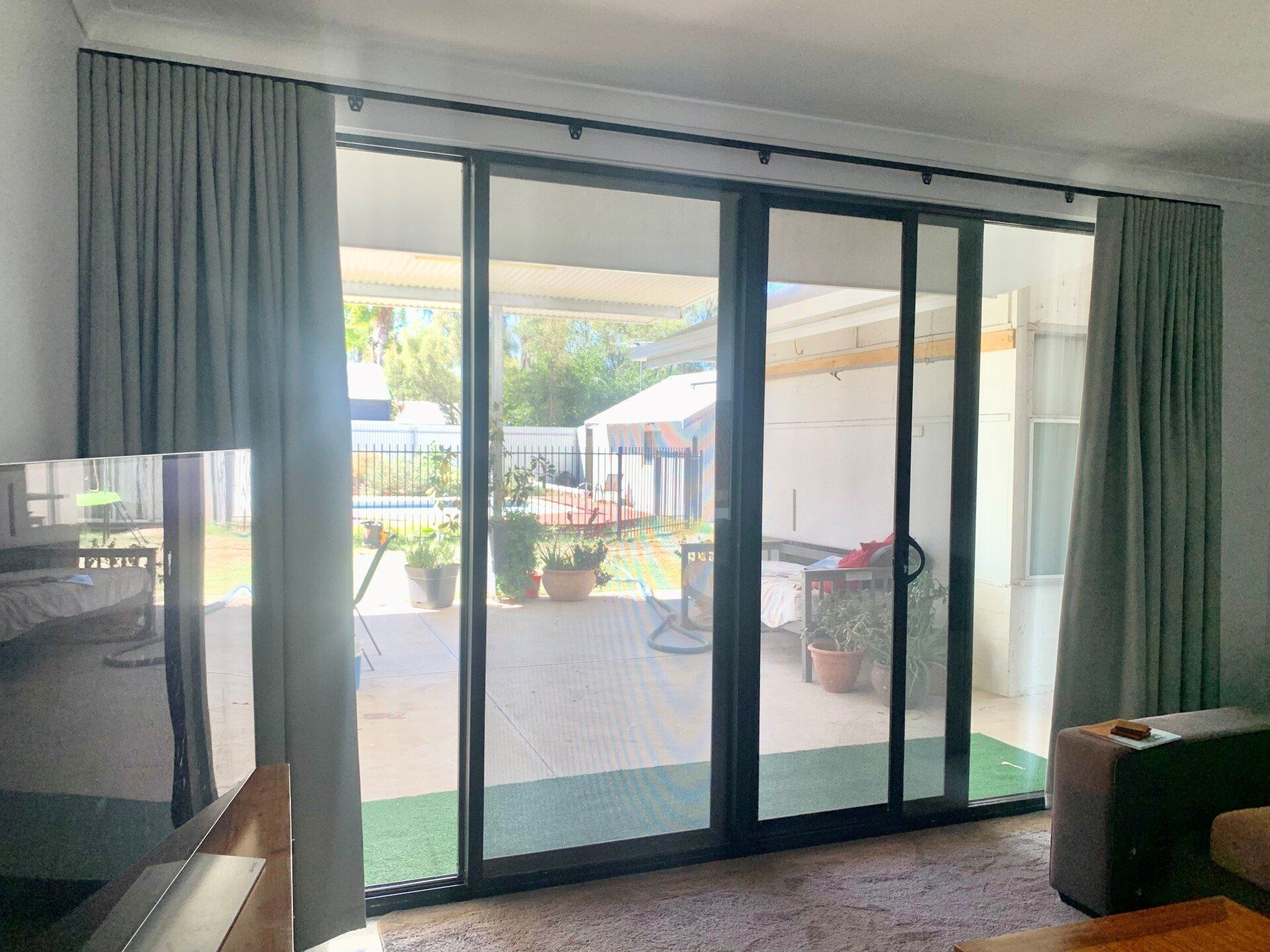 Open Curtains To Sliding Doors — Blinds, Curtains And Shutters In Alice Springs, NT