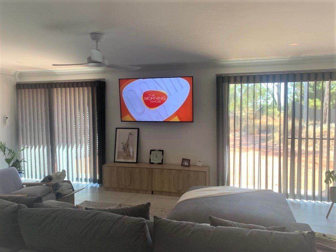 Blinds Covering Two Doors — Blinds, Curtains And Shutters In Alice Springs, NT