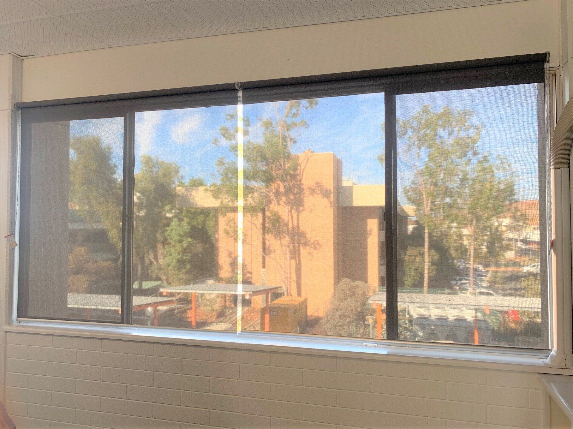 Closed Internal Black Ziptrak Blinds — Blinds, Curtains And Shutters In Alice Springs, NT