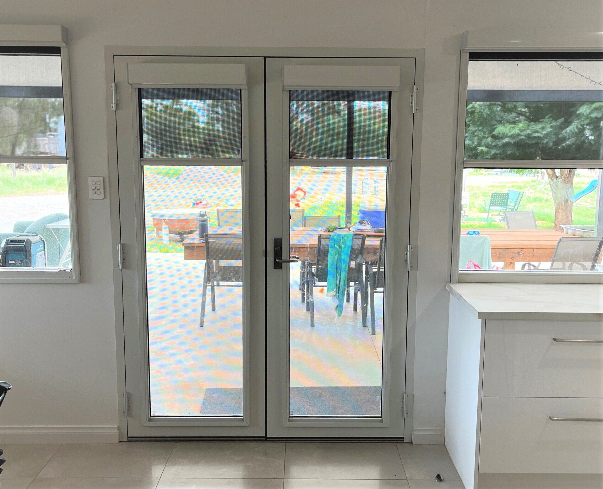 Double Door With Shades — Blinds, Curtains And Shutters In Alice Springs, NT