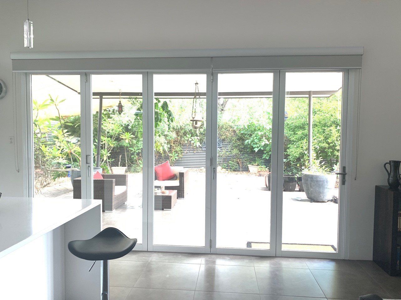 Internal Roller Blind Over Sliding Doors — Blinds, Curtains And Shutters In Alice Springs, NT