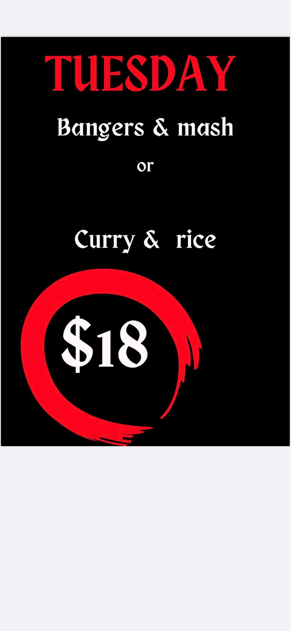 mash or curry and rice