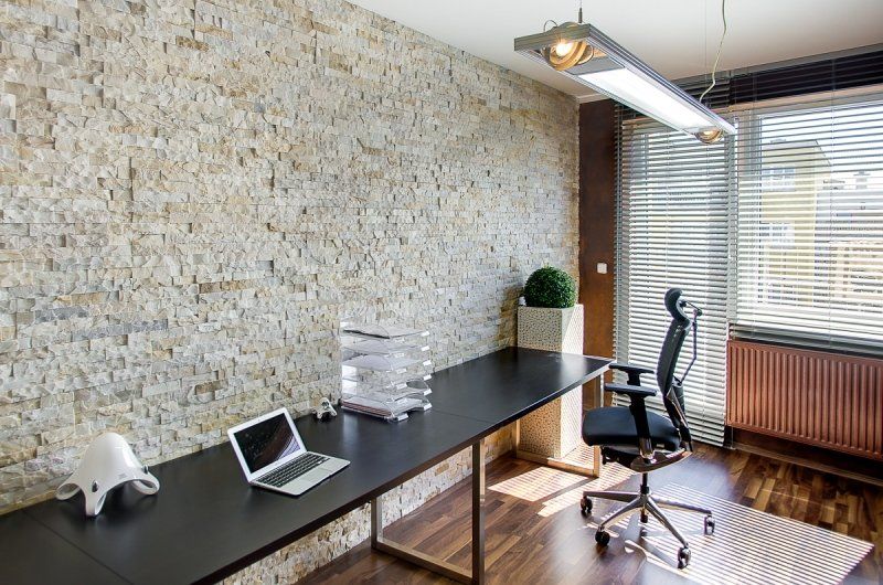 White - Grey  stone cladding