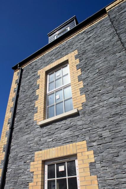 Thin Black Slate Stone Panel System