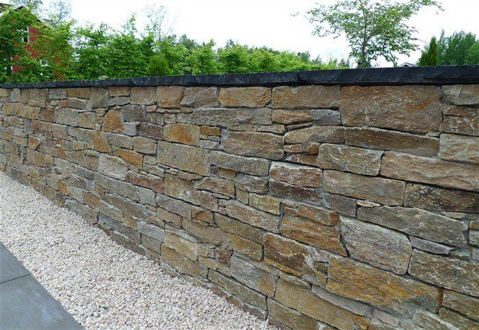 Quartz stone walls in garden