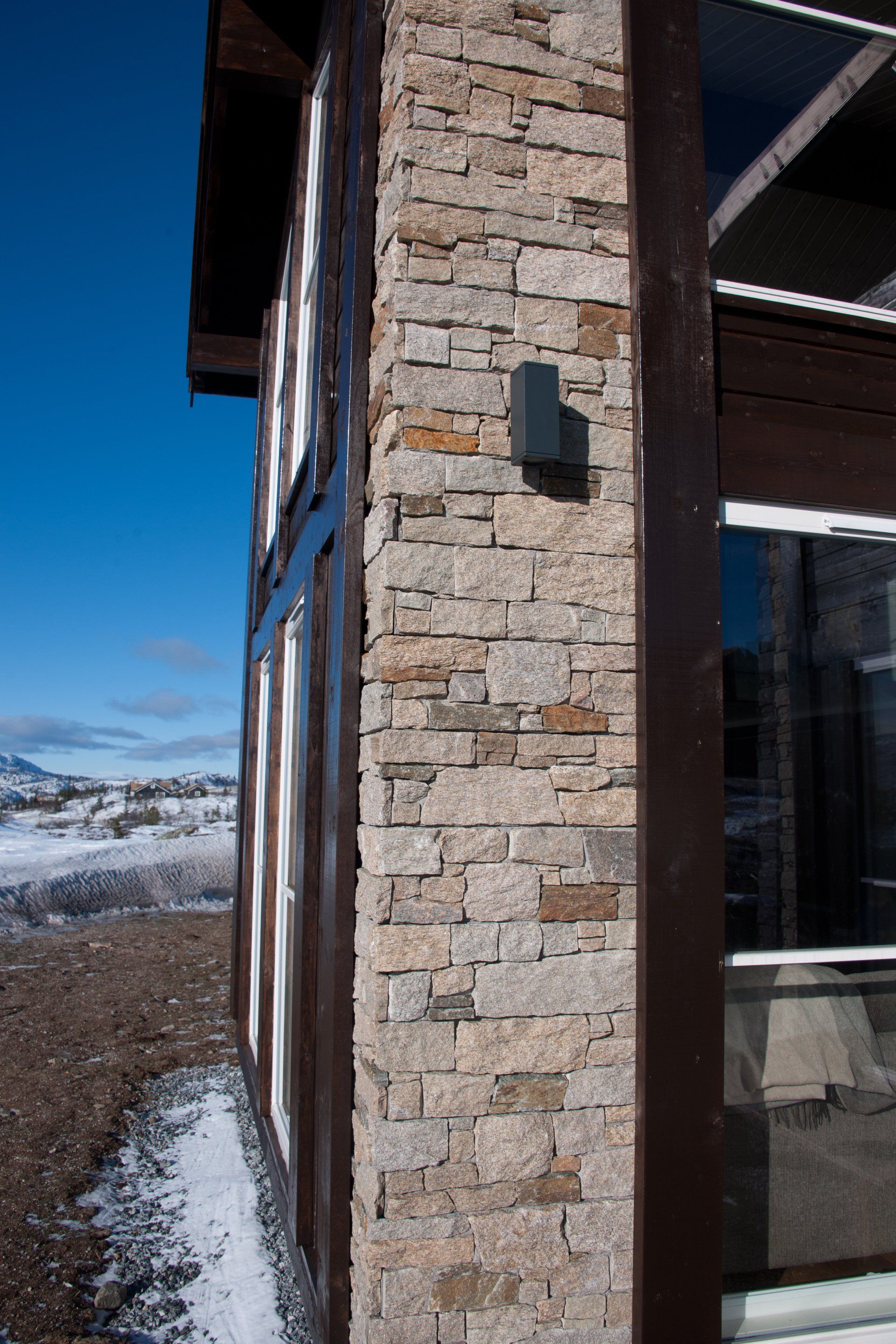 Rustic Gneiss stone at close range