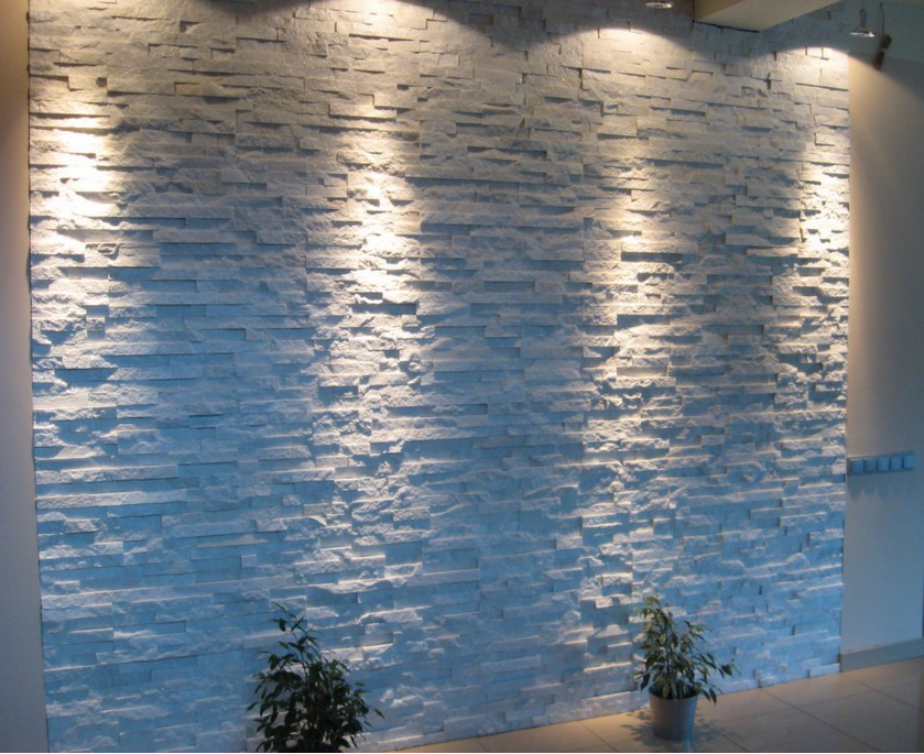 Beige stone cladding