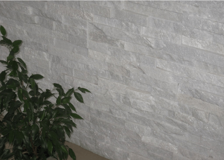 Beige natural stone cladding